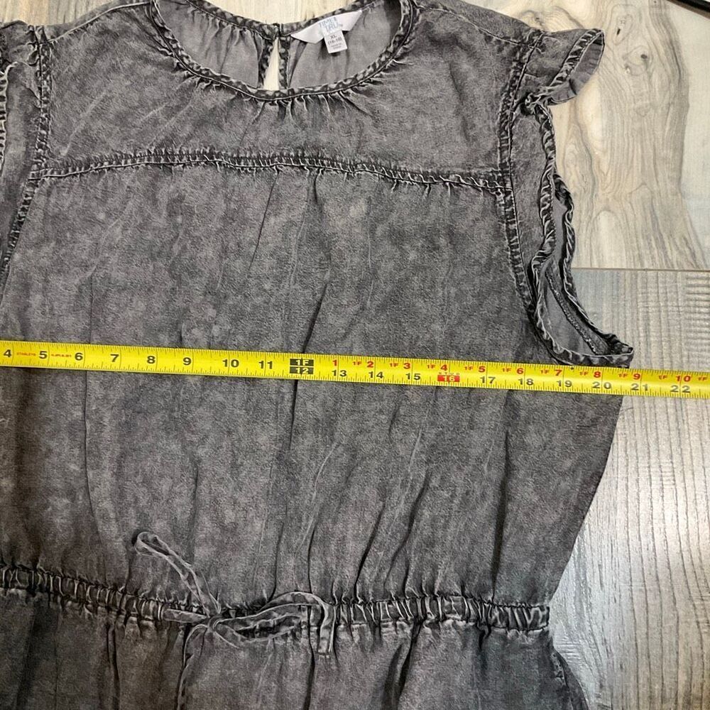 Time and Tru, flutter sleeve dress, charcoal gray pullover dress size XL above t - Picture 5 of 10